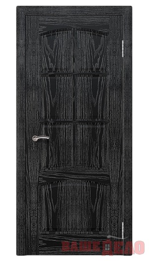 Дверь межкомнатная «ELEGANT» Афродита Ясень черный патина серебро