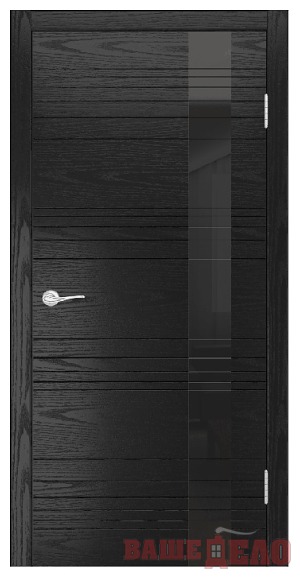 Дверь межкомнатная Шпон Гиада-НФ Дуб чёрный ДО Лакобель Черная