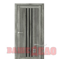 Дверное полотно ФРАНКФРУТ Ясень Пепельный ст. Черное