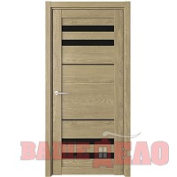 Дверное полотно ПЕКИН Дуб Натуральный ст. Черное