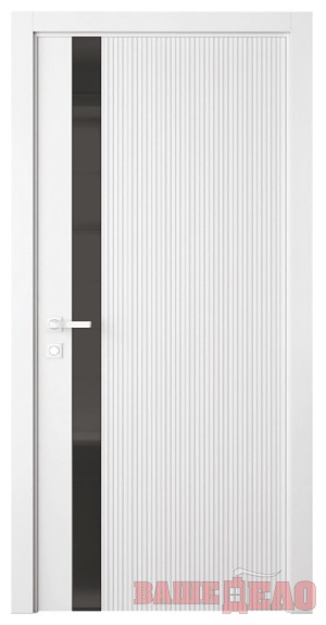 Дверное полотно Мальта Эмалит Белый черная кромка с 4-х сторон ЧС