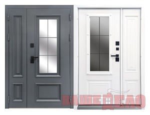 Входная дверь "ТЕРМО Англия 2050*1200 Муар 7016 AN" 1200х2050 с капителью