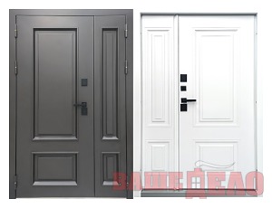 Входная дверь "ТЕРМО Милан 2050*1200 Муар 8019 AN" 1200х2050 с капителью