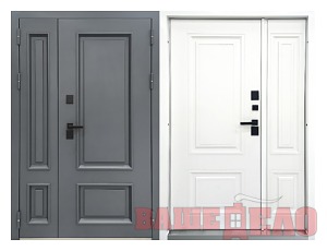 Входная дверь "ТЕРМО Милан 2050*1200 Муар 7016 AN" 1200х2050 с капителью